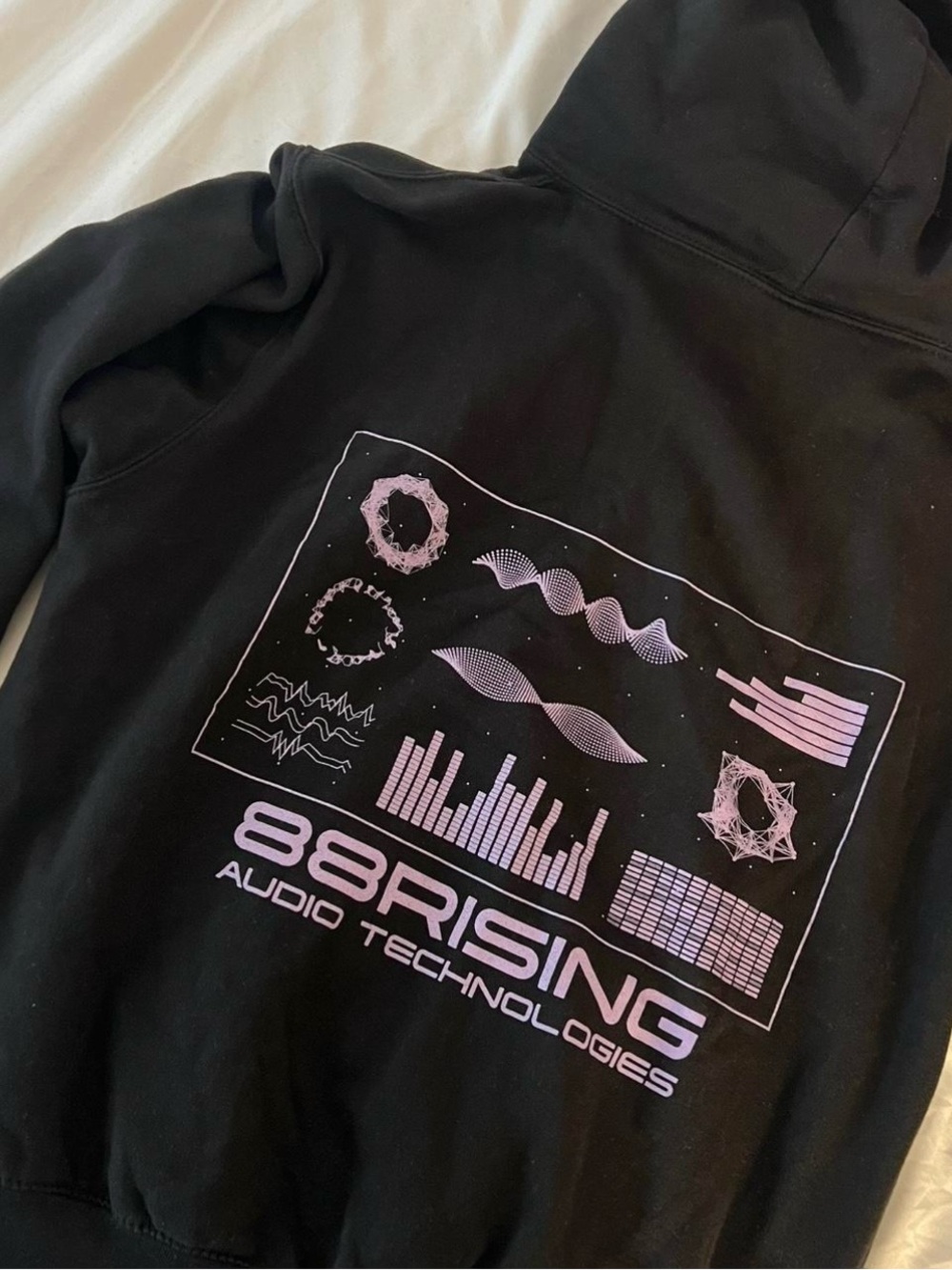 88Rising Black & Lilac Graphic Hoodie - Women Jackets & Coats